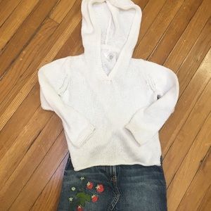 Crewcuts Denim skirt, sweater and pink linen shirt